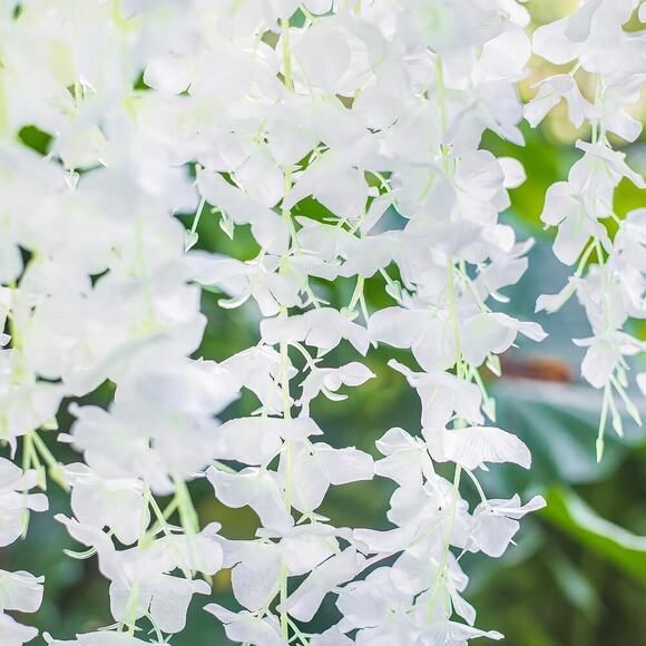 12Pack 45 inch 3.7ft Wisteria Hanging Artificial Flowers Bushy Silk Vine Garland - Picture 4 of 6